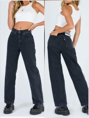 The Ragged Priest Black Straight Leg Jeans Size 30